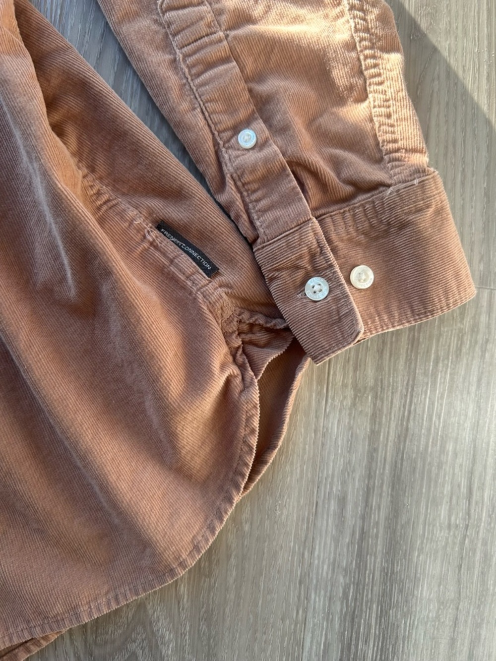 French Connection | Slim Fit Corduroy Shirt in Khaki Tan (Small) - Picture 8 of 15